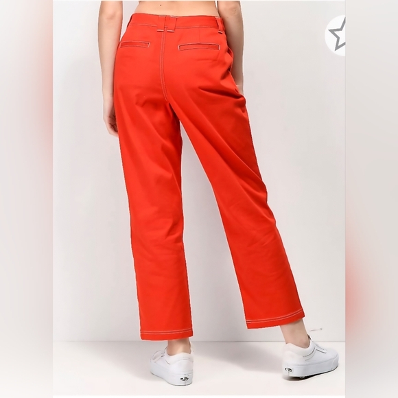 Vans Pro Cropped Pants Women's Sz 26" Grenadine Red Chino Skater - Picture 11 of 11